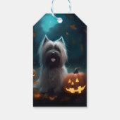 Halloween Skye Terrier mit Pumpkins Beängstigend Geschenkanhänger (Rückseite)