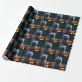 Halloween Skye Terrier mit Pumpkins Beängstigend Geschenkpapier (Ungerollt)