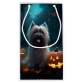 Halloween Skye Terrier mit Pumpkins Beängstigend Kleine Geschenktüte (Rückseite)