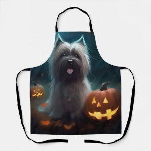 Halloween Skye Terrier mit Pumpkins Beängstigend Schürze