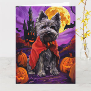 Halloween Skye Terrier Vampire Pumpkins Beängstige Karte