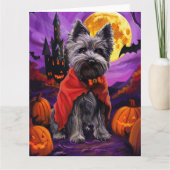 Halloween Skye Terrier Vampire Pumpkins Beängstige Karte (Vorderseite)