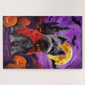 Halloween Skye Terrier Vampire Pumpkins Beängstige Puzzle (Horizontal)
