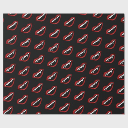 Halloween Slay mit mir Vampire Fangs Spooky Geschenkpapier (Flach)