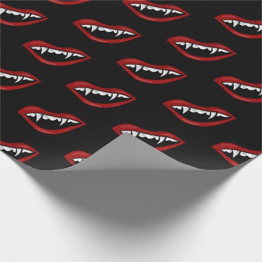 Halloween Slay mit mir Vampire Fangs Spooky Geschenkpapier (Ecke)