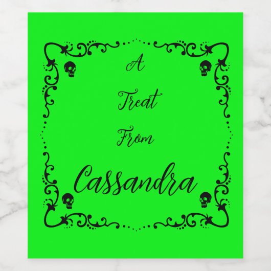 Halloween Slime Green Personalisiert Weinetikett (Einzelnes Label)