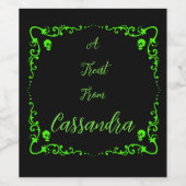 Halloween Slime Green Personalisiert Weinetikett (Einzelnes Label)