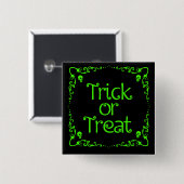 Halloween Slime Green Trick or Treat Button (Vorne & Hinten)