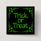 Halloween Slime Green Trick or Treat Button (Vorderseite)