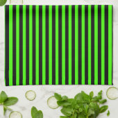 Halloween Slime Green und Black Strip Geschirrtuch (Gefaltet)
