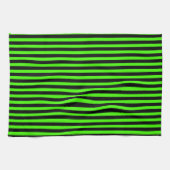 Halloween Slime Green und Black Strip Geschirrtuch (Horizontal)