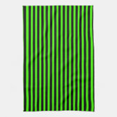 Halloween Slime Green und Black Strip Geschirrtuch (Vertikal)