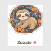 Halloween, Sloth, 31. Oktober, Erntedank Class Aufkleber (Blatt)
