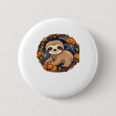 Halloween, Sloth, 31. Oktober, Erntedank Class Button (Vorderseite)