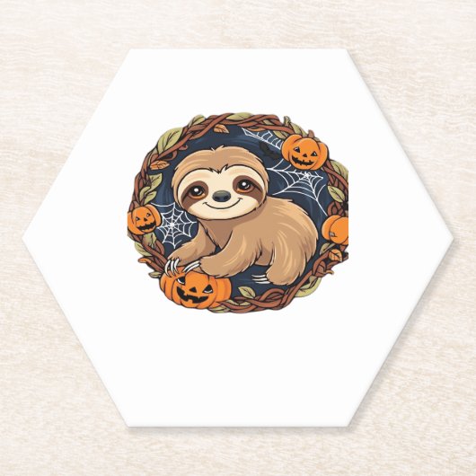 Halloween, Sloth, 31. Oktober, Erntedank Class Untersetzer (Vorderseite)