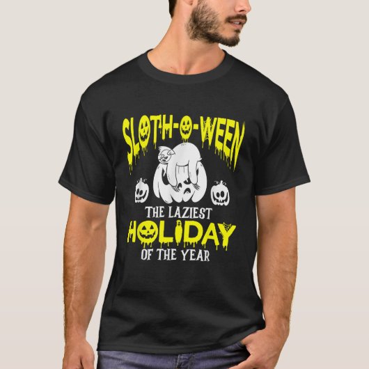 Halloween Sloth Animal Funny Lazy Spooky Pumpkin Z T-Shirt (Vorderseite)