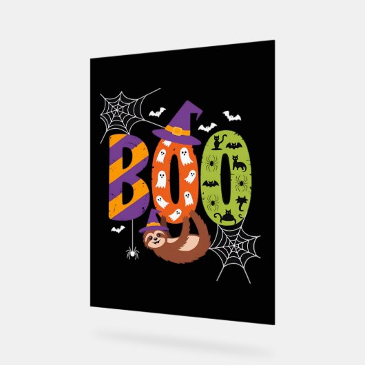 Halloween Sloth Boo Lazy Essential T - Shirt Acrylschild (Winkel)