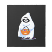 Halloween sloth dressed as ghost going trick or tr notizblock (Vorderseite)