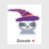 Halloween Sloth in Hexenhut Aufkleber (Blatt)