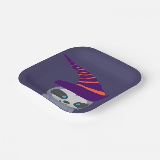 Halloween Sloth in Hexenhut Pappteller (Gewinkelt)