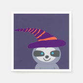 Halloween Sloth in Hexenhut Serviette (Vorderseite)