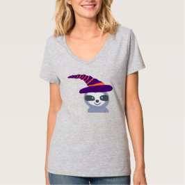Halloween Sloth in Hexenhut T-Shirt