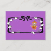 Halloween Sloth In Pumpkin Costume Purple Platzkarte (Vorderseite)