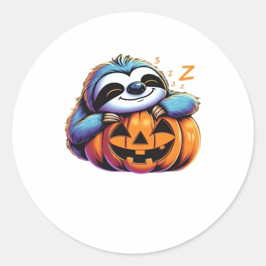 Halloween Sloth Lover Kostüm Essential T - Shirt Runder Aufkleber (Vorderseite)