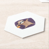 Halloween Sloth mit Pumpkin Classic T - Shirt Untersetzer (angewinkelt)