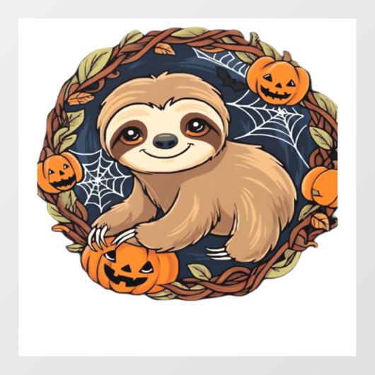 Halloween, Sloth, October 31st, Thanksgiving Class Fensteraufkleber (Blatt)