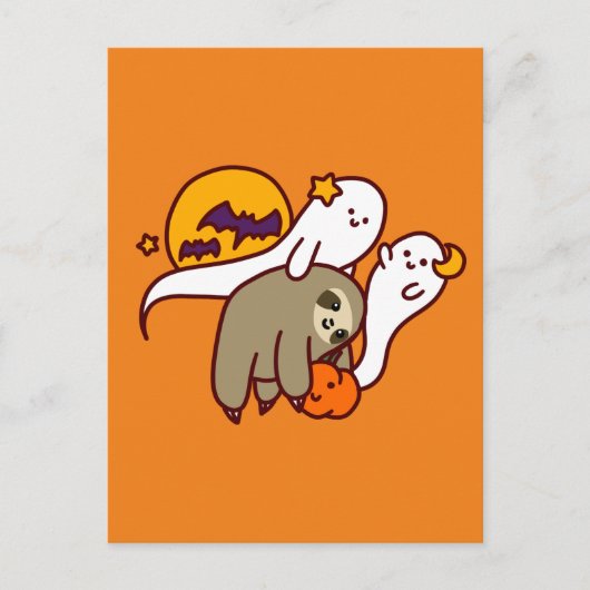 Halloween Sloth Postkarte (Vorderseite)