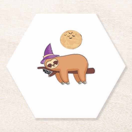 Halloween Sloth Premium T - Shirt Untersetzer (Vorderseite)