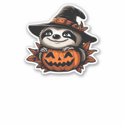 Halloween Sloth Pumpkin Festivity Classic T - Shir Aufkleber (Vorderseite)