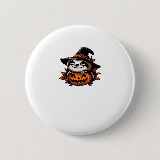 Halloween Sloth Pumpkin Festivity Classic T - Shir Button (Vorderseite)