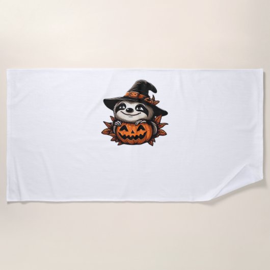 Halloween Sloth Pumpkin Festivity Classic T - Shir Strandtuch (Vorderseite)