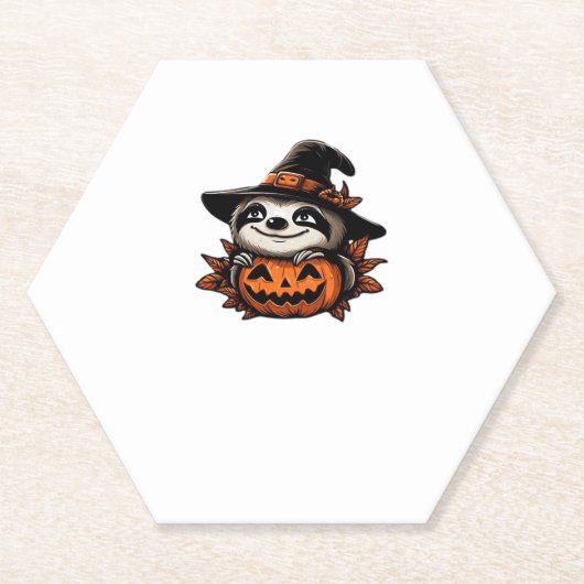 Halloween Sloth Pumpkin Festivity Classic T - Shir Untersetzer (Vorderseite)
