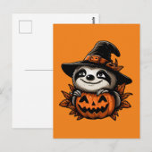 Halloween Sloth Pumpkin Festivity Postkarte (Vorne/Hinten)