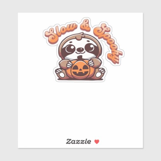 Halloween Sloth Slow und Spooky Niedlichen Sloth P Aufkleber (Blatt)
