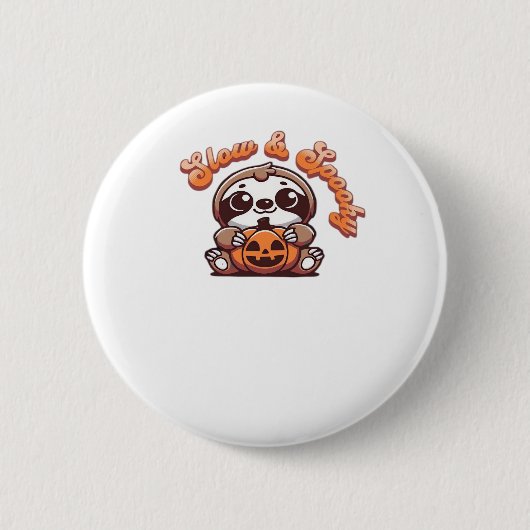 Halloween Sloth Slow und Spooky Niedlichen Sloth P Button (Vorderseite)
