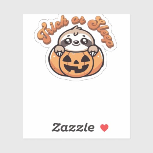 Halloween Sloth Trick oder Sleep Niedlich Sloth Pu Aufkleber (Blatt)