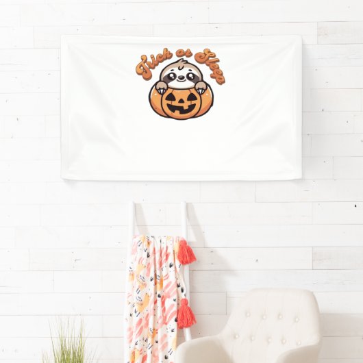 Halloween Sloth Trick oder Sleep Niedlich Sloth Pu Banner (Insitu)