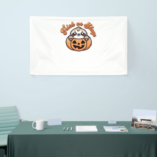 Halloween Sloth Trick oder Sleep Niedlich Sloth Pu Banner (Messeveranstaltung)
