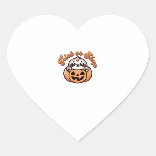 Halloween Sloth Trick oder Sleep Niedlich Sloth Pu Herz-Aufkleber (Vorderseite)