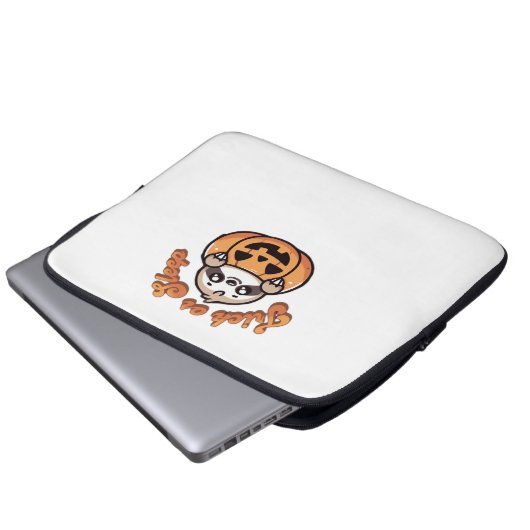 Halloween Sloth Trick oder Sleep Niedlich Sloth Pu Laptopschutzhülle (Vorne Knopf)