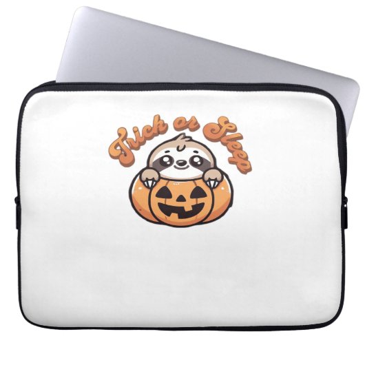 Halloween Sloth Trick oder Sleep Niedlich Sloth Pu Laptopschutzhülle (Vorderseite)