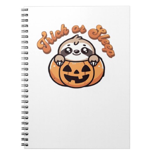 Halloween Sloth Trick oder Sleep Niedlich Sloth Pu Notizblock (Vorderseite)