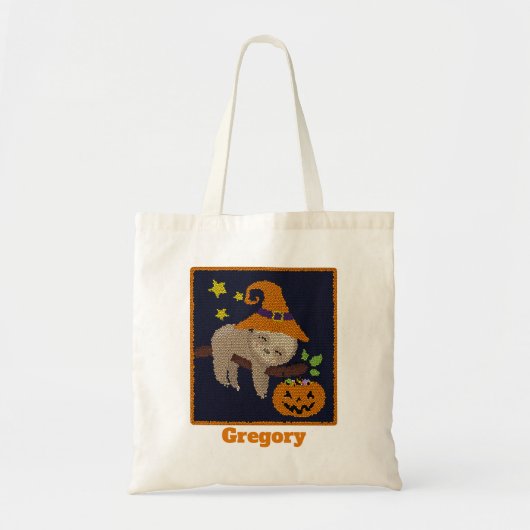 Halloween Sloth Trick oder Treat Pumpkin Pail Tragetasche (Vorne)