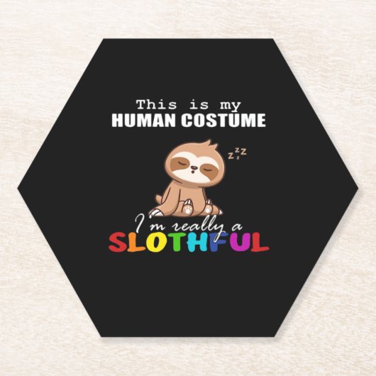 Halloween Slothful Design, das ist mein menschlich Untersetzer (Vorderseite)