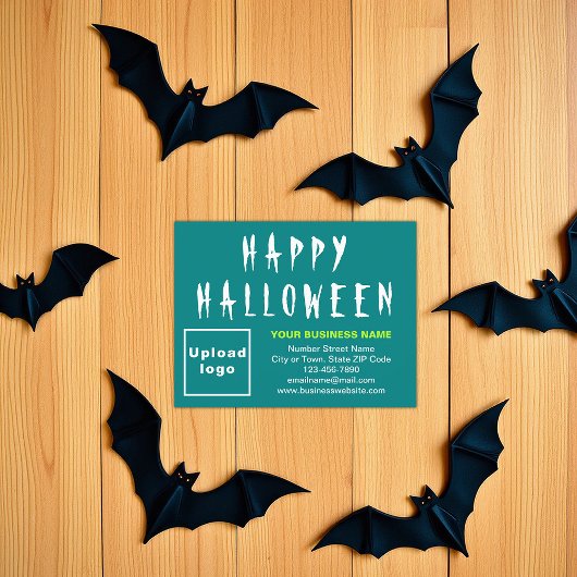 Halloween Small Aquamarin Green Flat Feiertagskarte