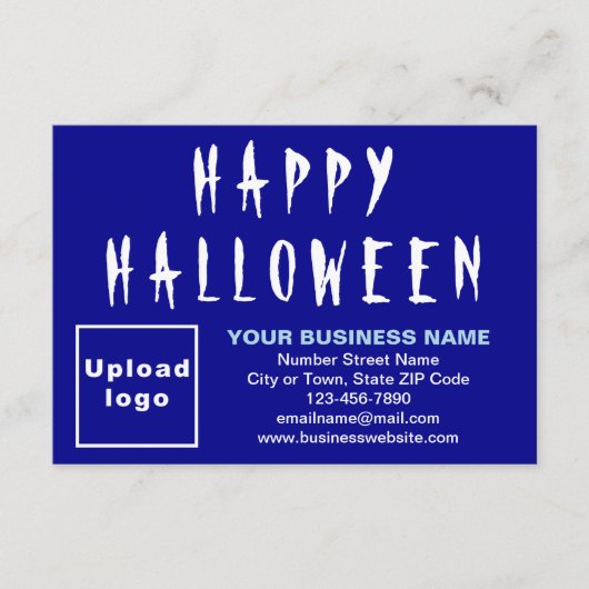 Halloween Small Blue Flat Card (Vorderseite)